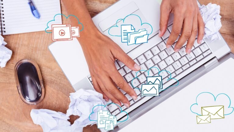 hands-laptop-with-icons Optional Execution Support